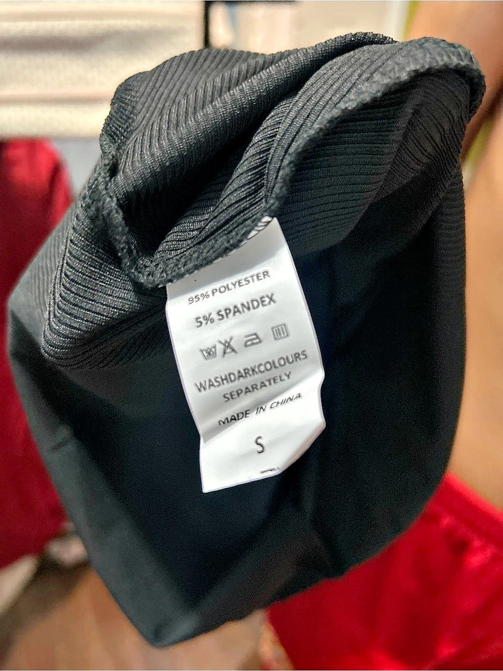 Black Ribbed One-Piece Swimsuit Size Small Like New - Picture 3 of 3